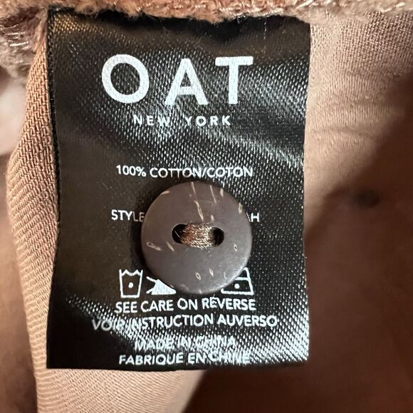 OAT New York Women's Oversized Boxy Top Button-Up Shirt XL Brown Short Sleeve - Picture 7 of 10